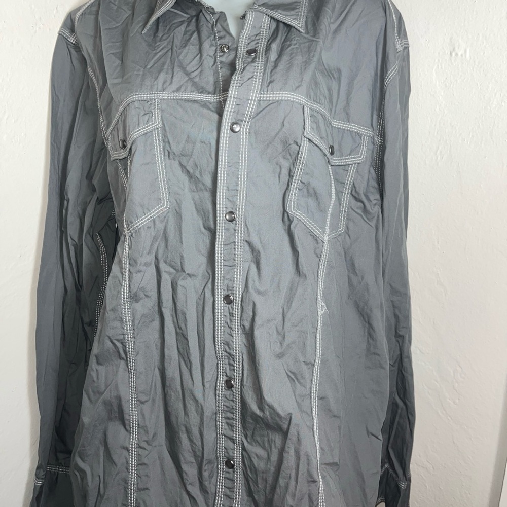 Inc Shirt Mens Size XXL Stud Fastener Blue Casual Blue Country